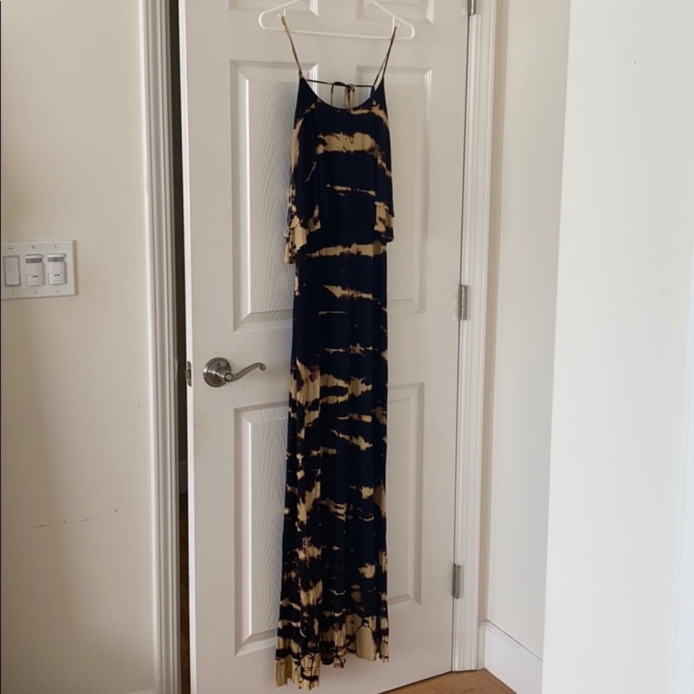 Tan/black tie dye maxi dress